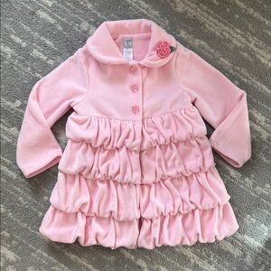 Mack & Co Ruffled Coat with Flower Accent